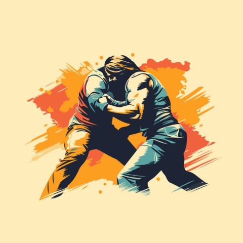 Kung fu vector illustration. kung fu fighterial arts