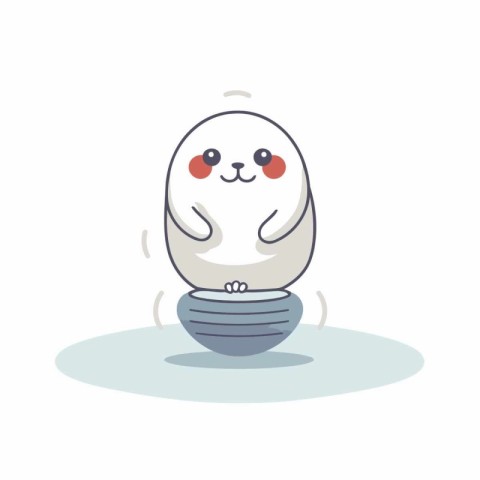 Illustration of a cute white egg in an electric light bulb.