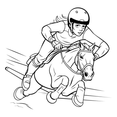 Horse Racing - jockey on horseback. Vector illustration ready fo