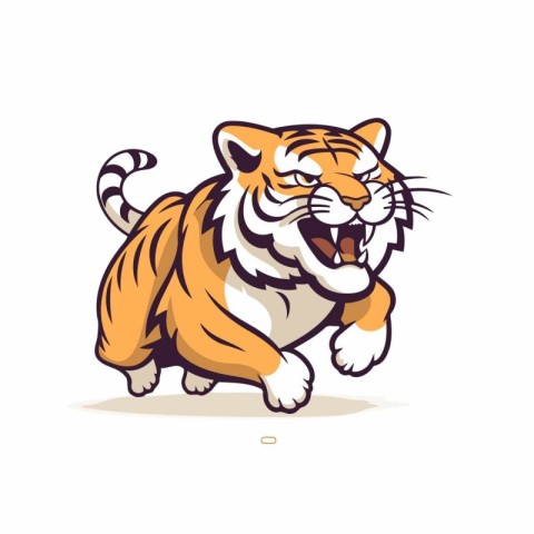 Vector illustration of a tiger. Isolated on a white background.