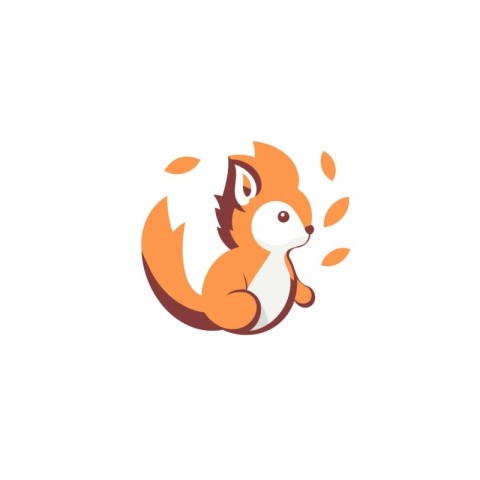 Cute squirrel vector logo design. Animal logotype concept illust