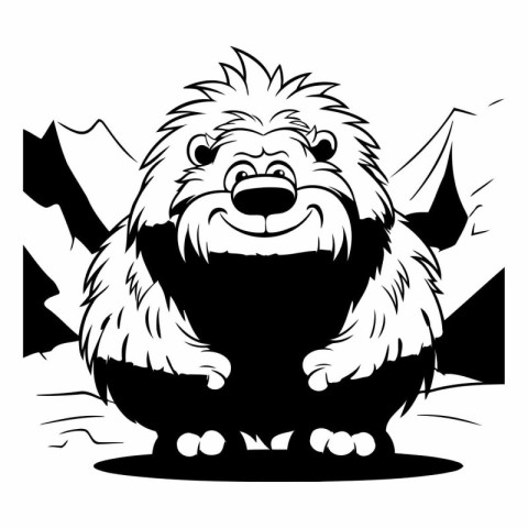 Lion in black and white vector illustration for tattoo or t-shir