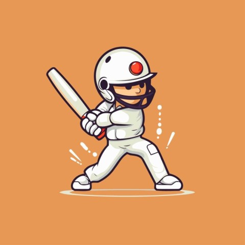 Cricket player. Vector illustration of a cricket player with bat