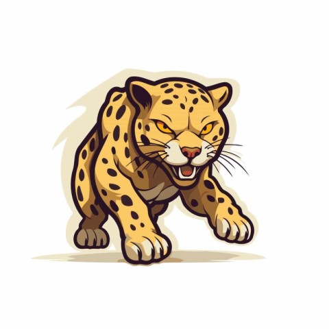 Cheetah vector illustration. wild cat cartoon mascot for web des