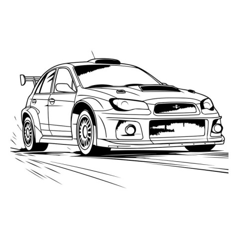 car on the road. vector illustration. isolated on a white backgr