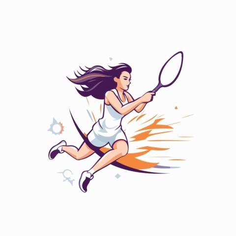 Tennis player. Vector illustration in cartoon style isolated on