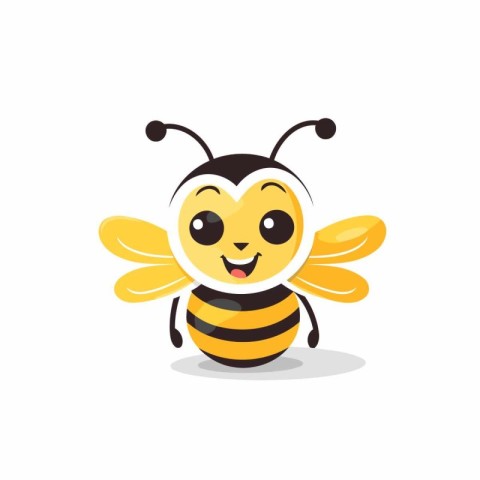 Cute cartoon bee isolated on a white background. Vector illustra