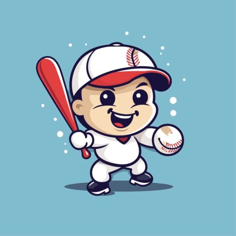 Baseball Player Mascot Cartoon Character Mascot Illustration