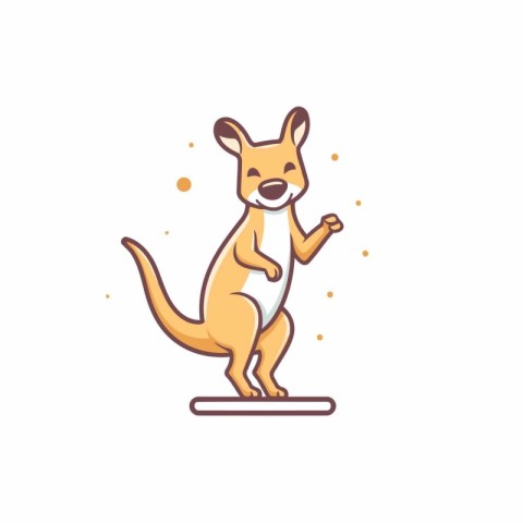 Kangaroo icon in flat style. Animal vector illustration on white