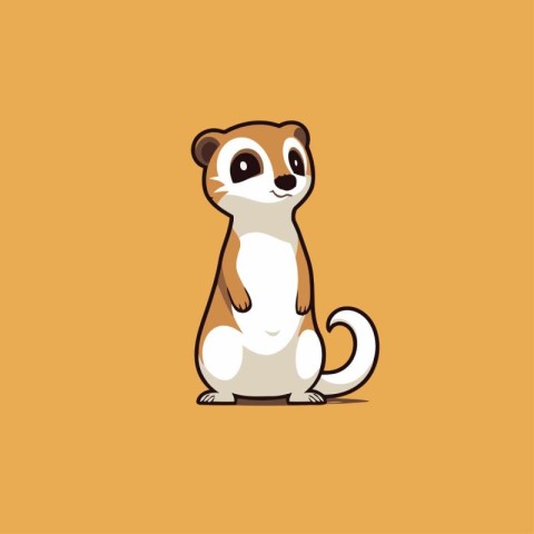 Cute Meerkat. Vector illustration. Flat design style.