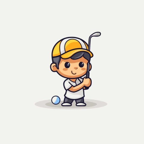 Golf Player - Cute Cartoon Mascot Character Illustration