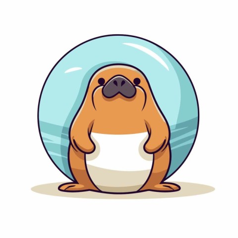 Cute cartoon dog with a towel on his head. Vector illustration.