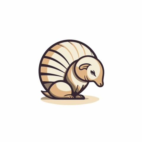 Armadillo logo design template. Vector illustration of a funny a