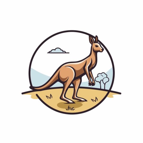 Kangaroo icon. Vector illustration of a kangaroo.