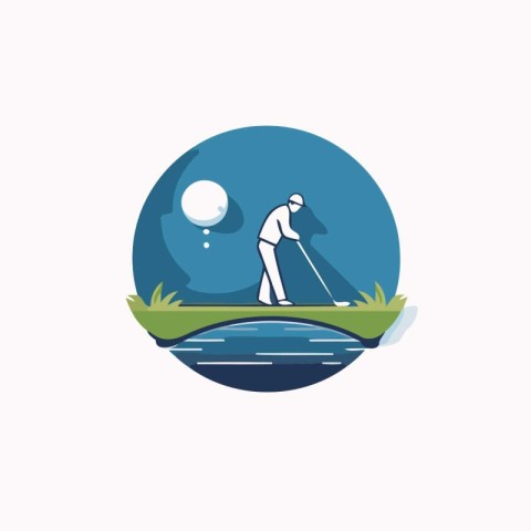 Golf club logo template. Vector illustration of golf club icon.