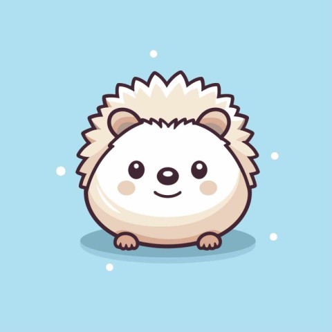 Cute cartoon hedgehog. Vector illustration in a flat style.