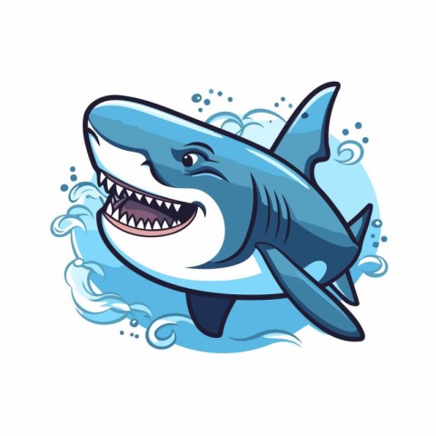 Shark vector illustration. Cartoon style. Shark icon isolated on