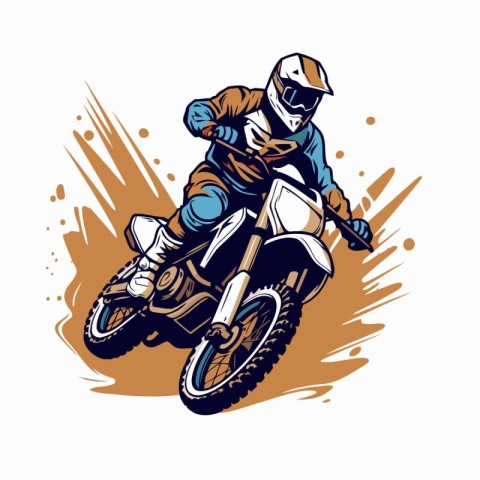 Motocross rider in action. Vector illustration of a motocross ri