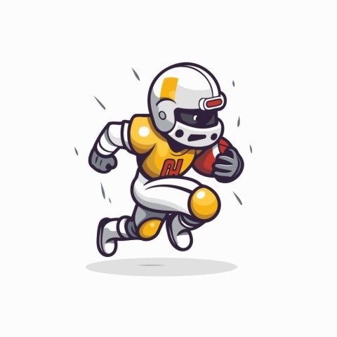 Astronaut running cartoon character. Vector illustration on whit