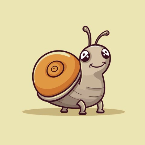 Vector illustration of a cute cartoon caterpillar with a snail s