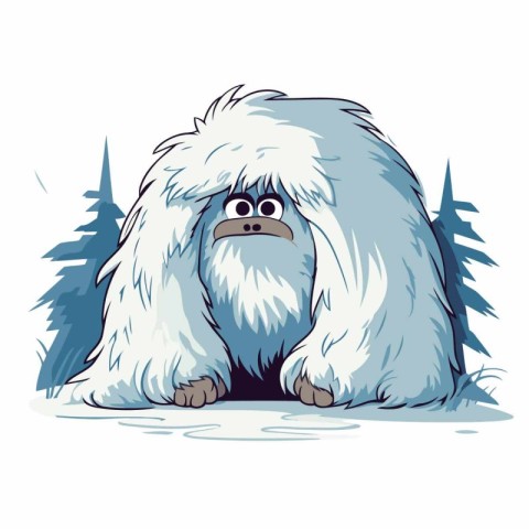 Vector illustration of a big dog with big eyes. Cartoon characte