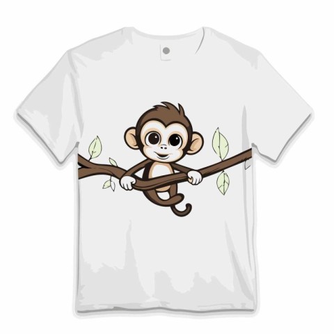 monkey t-shirt design on white background vector illustration ep