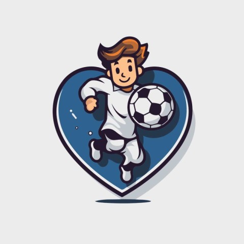 Soccer player with ball. Vector illustration of a soccer player.