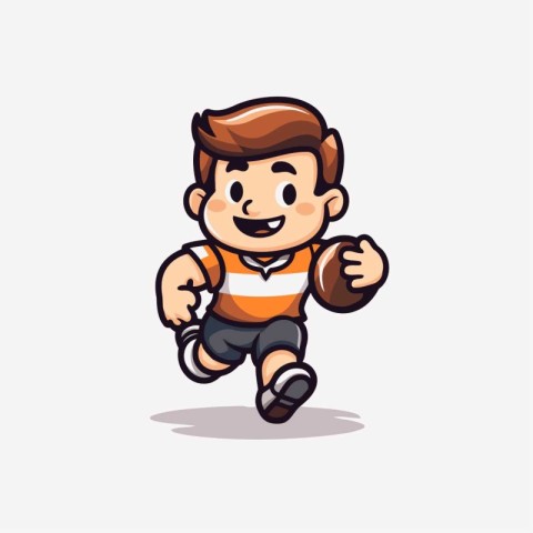 Cute Boy Running Cartoon Mascot Character Vector Illustration.