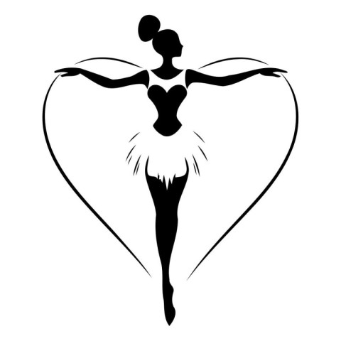 Ballet ballerina silhouette isolated on white background. Vector