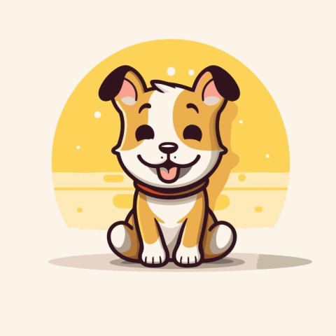 Cute dog cartoon. Vector illustration of a dog. Cute pet.