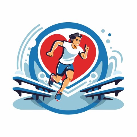 Running man icon. Sport and healthy lifestyle theme. Isolated de