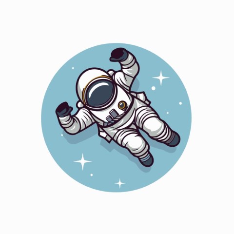 Astronaut in outer space. Vector illustration in cartoon style.