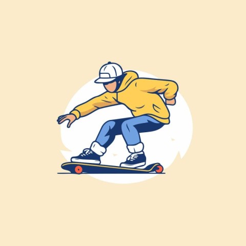 Skateboarder vector icon. Skateboarding. extreme sport illustrat