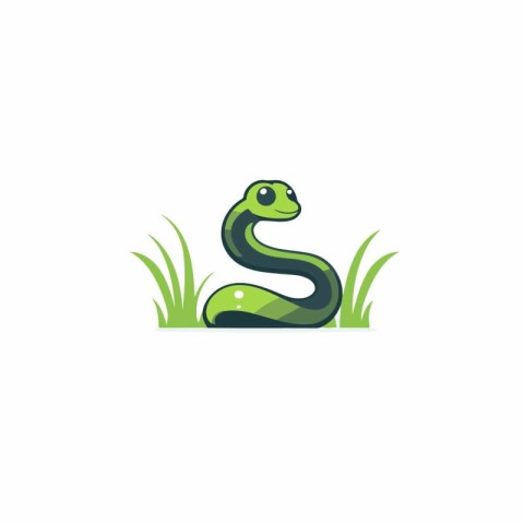 Cute snake logo design. Reptile vector logo design template.