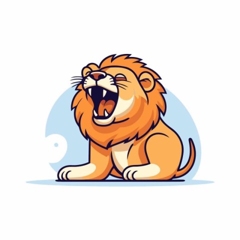 Lion. Cartoon vector illustration. Isolated on white background.