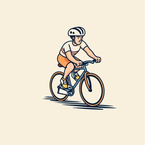 Cyclist riding bike. vector illustration. eps 10.