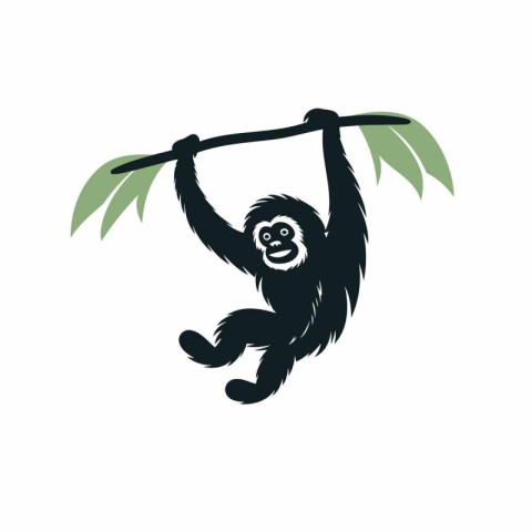 Monkey logo design template. Vector illustration of a monkey on