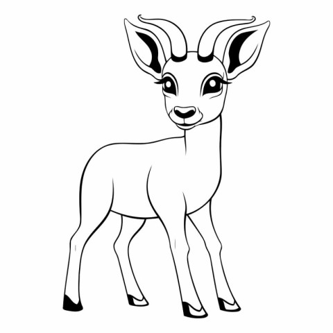 Vector image of a deer on a white background. Cartoon illustrati