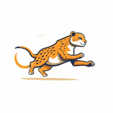 Running cheetah. wild animal vector Illustration on a white back