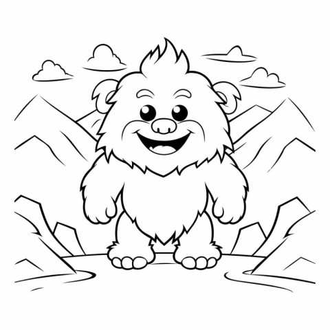 Illustration of a Cartoon Bear Mascot Character Coloring Book