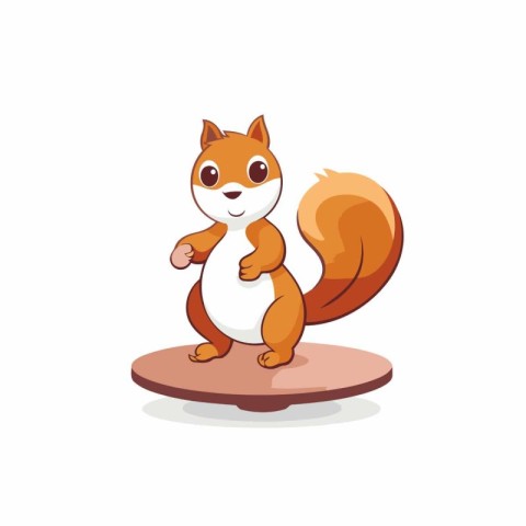 Cute squirrel cartoon character vector Illustration isolated on