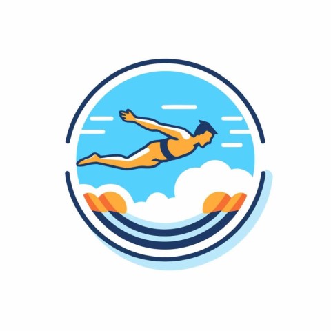 Swimming pool logo template. Swimming pool icon. Swimming pool i