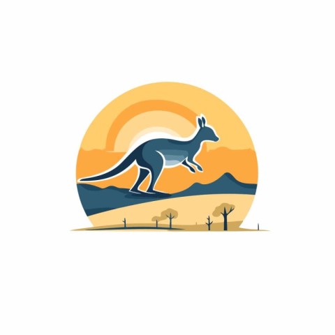 Kangaroo icon logo design template. Kangaroo vector illustration