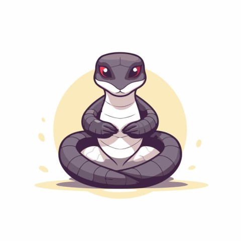 Cute cartoon snake character. Vector illustration in a flat styl