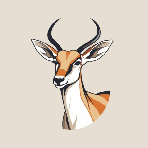 Vector image of the head of a gazelle (Antelope)