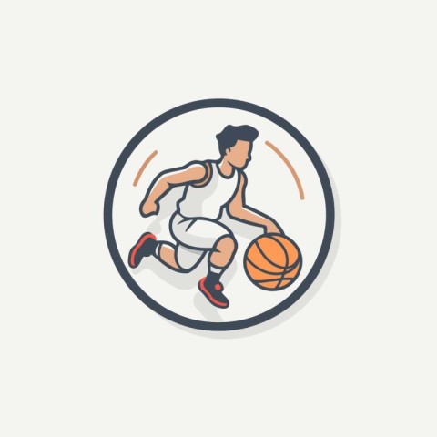 Basketball player icon. Vector illustration of basketball player