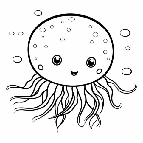 Jellyfish. Coloring book for children. Vector illustration.