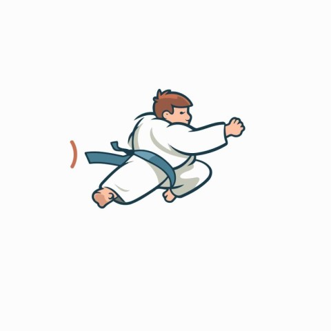 Taekwondo fighter. karate kick. vector illustration.