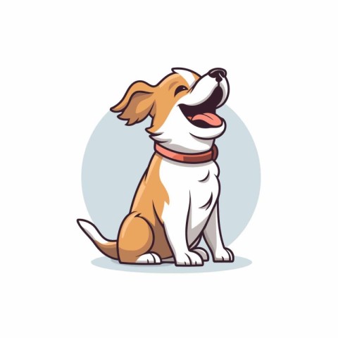 Cute cartoon dog. Vector illustration isolated on a white backgr