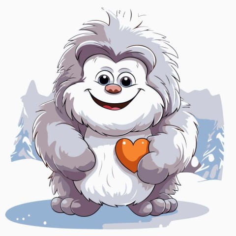 illustration of a cute dog with a heart on a white background